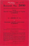 R. I. Brooks, et al., v. Roanoke County Sanitation Authority