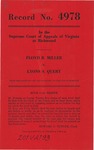 Floyd R. Miller v. Lyons S. Query