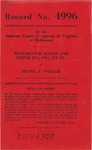 Manchester Board and Paper Company, Inc., et al. v. Irving F. Parker