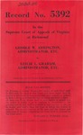 George W. Arrington, Adminstrator, etc., v. Leslie L. Graham, Administrator, etc.