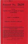 Mary S. Shamblee v. Virginia Transit Company