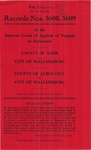 County of York v. City of Williamsburg; and, County of James City v. City of Williamsburg