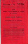 Warren Howard Caldwell v. Commonwealth of Virginia