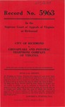 City of Richmond v. Chesapeake and Potomac Telephone Company of Virginia