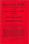 Wilbur Thomas Lawrence v. Commonwealth of Virginia