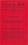 Mabel G. Minton v. First National Exchange Bank of Virginia, Executor, etc.
