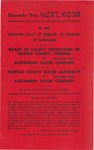 Board of County Supervisors of Fairfax County, Virginia v. Alexandria Water Company; and,  Fairfax County Water Authority v. Alexandria Water Company