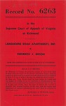 Langhorne Road Apartments, Inc., v. Frederick J. Bisson
