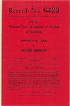 Kathryn A. Cook v. Walter Basnight