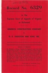 Hendrick Construction Company, Inc., v. C. E. Thurston and Sons, Inc.