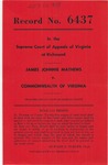 James Johnnie Mathews v. Commonwealth of Virginia