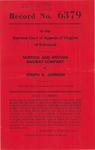 Norfolk and Western Railway Company v. Joseph B. Johnson