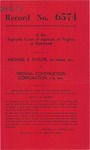 Michael E. Taylor, an Infant, etc., v. Virginia Construction Corporation, t/a, Azalea Garden Apartments