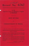 Henry Lee Wiles v. Commonwealth of Virginia