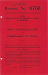 Fred W. Johnson, alias Robert Hopkins v. Commonwealth of Virginia