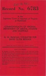 Commonwealth of Virginia, Department of Mental Hygiene and Hospitals v. G. W. Duncan, Committee for David Clyde Bedsaul