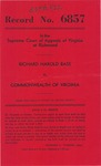 Richard Harold Bass v. Commonwealth of Virginia