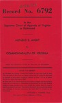 Alpheus E. Avent v. Commonwealth of Virginia