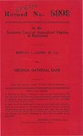 Bertha S. Lister, et al., v. Virginia National Bank