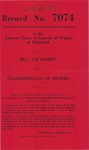 Billy Joe Barrett v. Commonwealth of Virginia