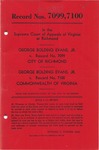 George Bolding Evans, Jr. v. City of Richmond; and, George Bolding Evans, Jr. v. Commonwealth of Virginia