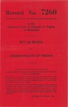 Roy Lee Bryson v. Commonwealth of Virginia