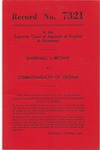 Marshall J. Brown v. Commonwealth of Virginia