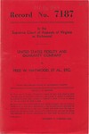 United States Fidelity and Guaranty Company v. Fred W. Haywood, et al., etc.