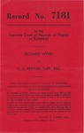 Richard Wynn v. C. C. Peyton, Superintendent of the Virginia State Penitentiary