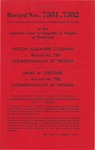 Wilson Alexander Coleman v. Commonwealth of Virginia; and, James W. Strother v. Commonwealth of Virginia