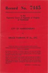 City of Harrisonburg v. Grace Taubman and Morton Honeyman, Trustees for the Benefit of Nicholas F. Taubman