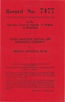 John Hancock Mutual Life Insurance Company v. Virginia National Bank
