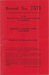 Elizabeth Gardner Hines Lancaster v. Charles Oliver Lancaster