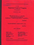 The Estate of A. T. Taylor, and its Successors-In-Interest, Barbara T. Creech and Linda T. Chappell v. Flair Property Associates, et al.