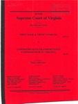 First Bank and Trust Company v. Commonwealth Transportation Commissioner of Virginia